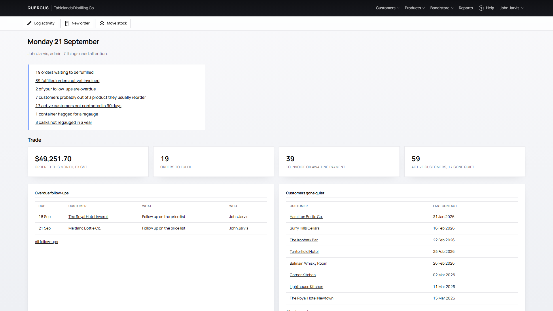 The home page